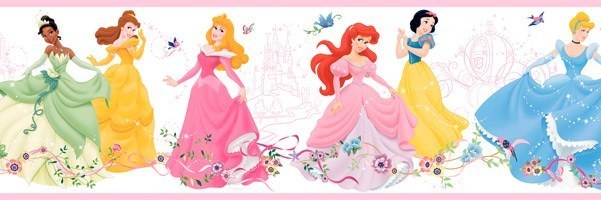 Stickers pour enfants: Frontière Disney Princesses dansant