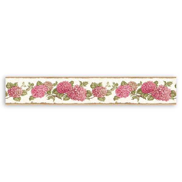 Stickers muraux: Frise murale hortensia
