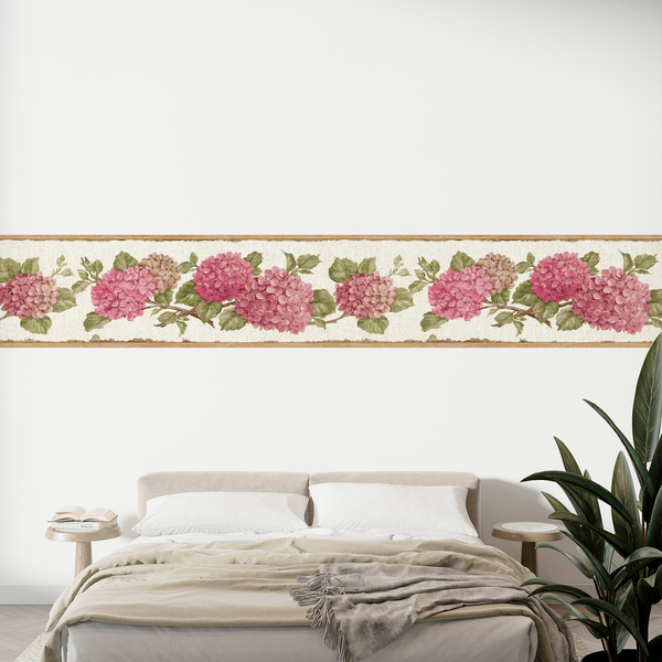 Stickers muraux: Frise murale hortensia