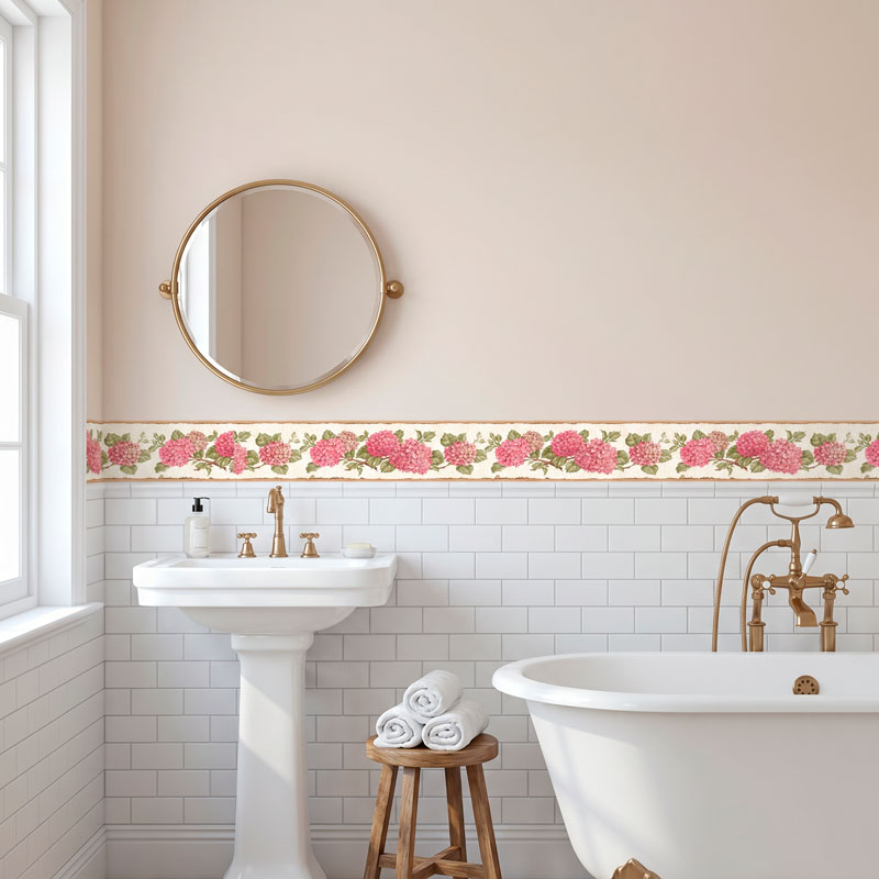 Frise murale hortensia 6