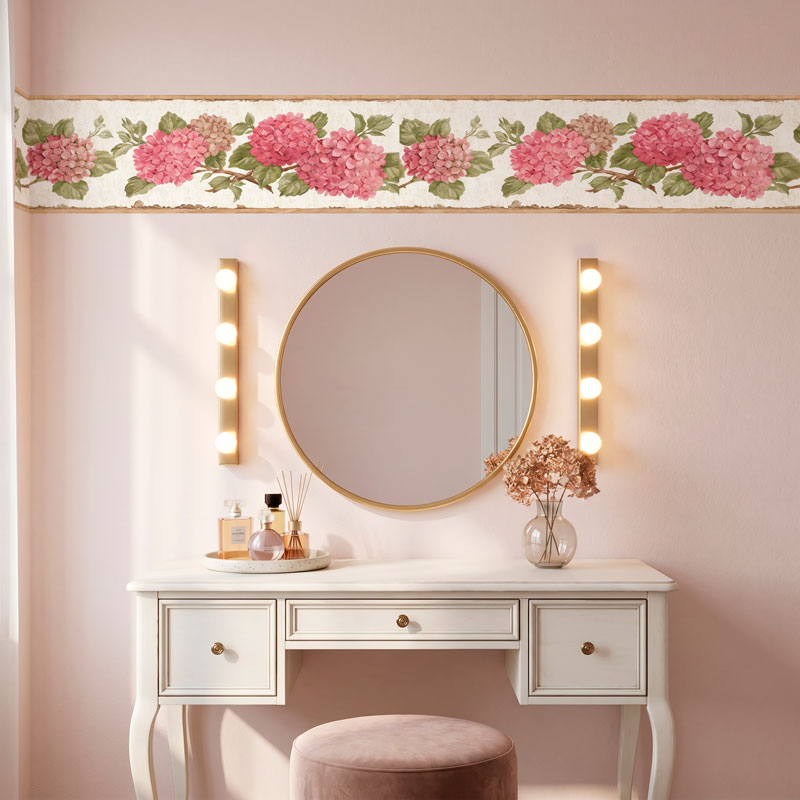 Frise murale hortensia 8