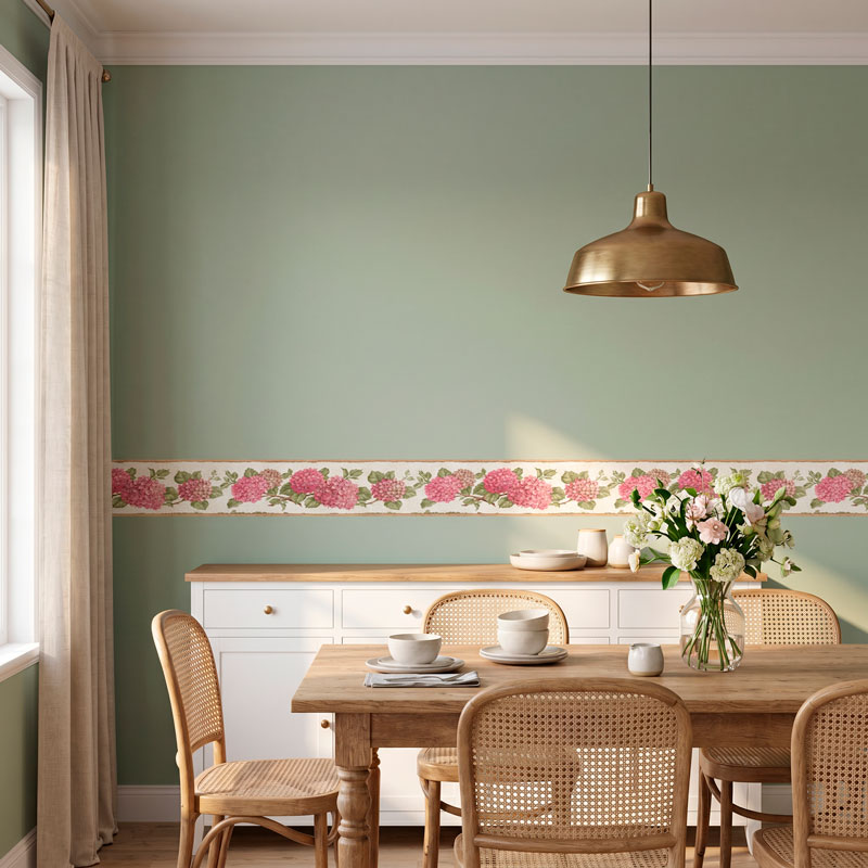 Frise murale hortensia 9