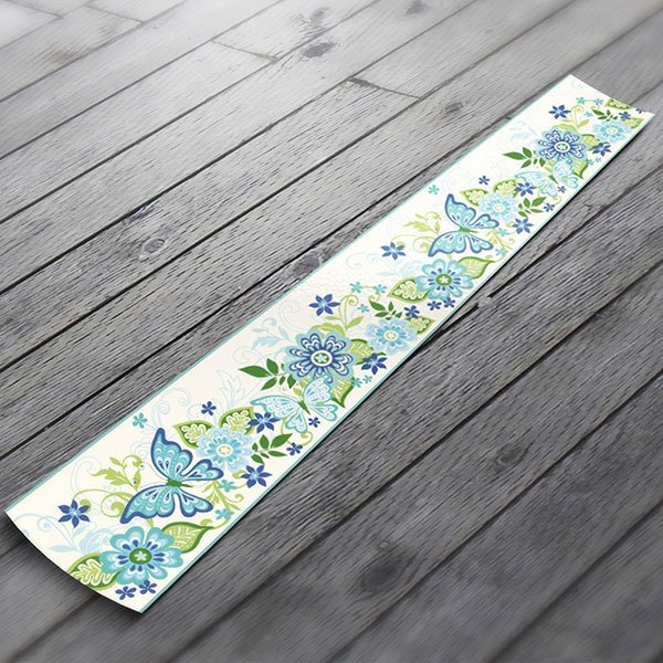 Stickers muraux: Frise murale Fleurs et papillons
