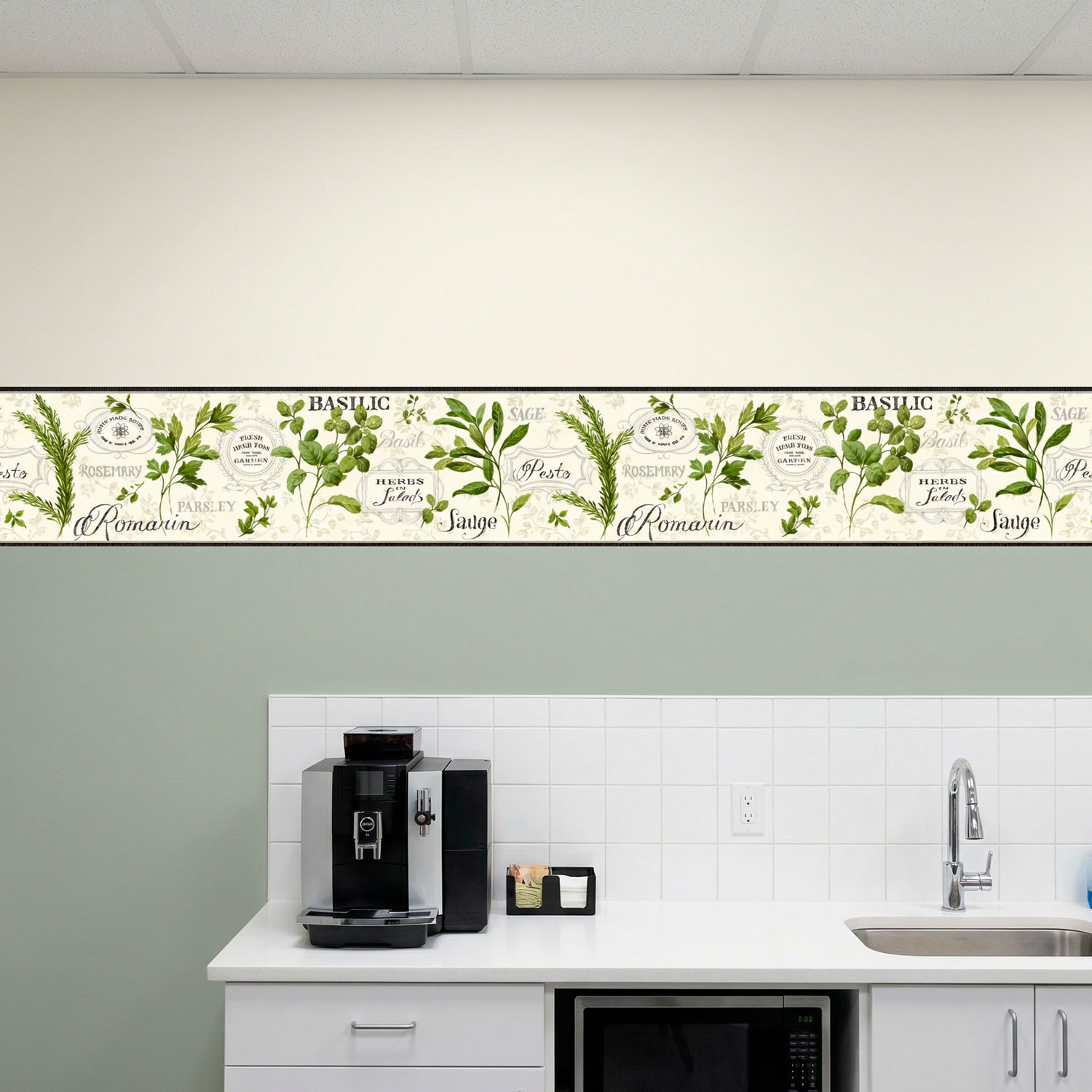 Stickers muraux: Frise murale herbes culinaires