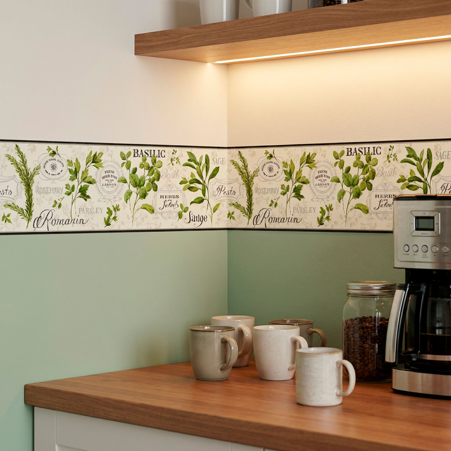 Stickers muraux: Frise murale herbes culinaires
