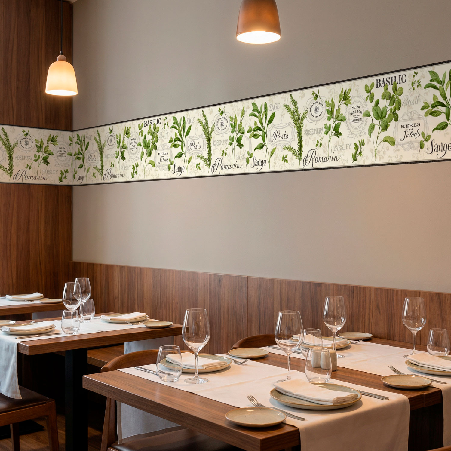 Stickers muraux: Frise murale herbes culinaires