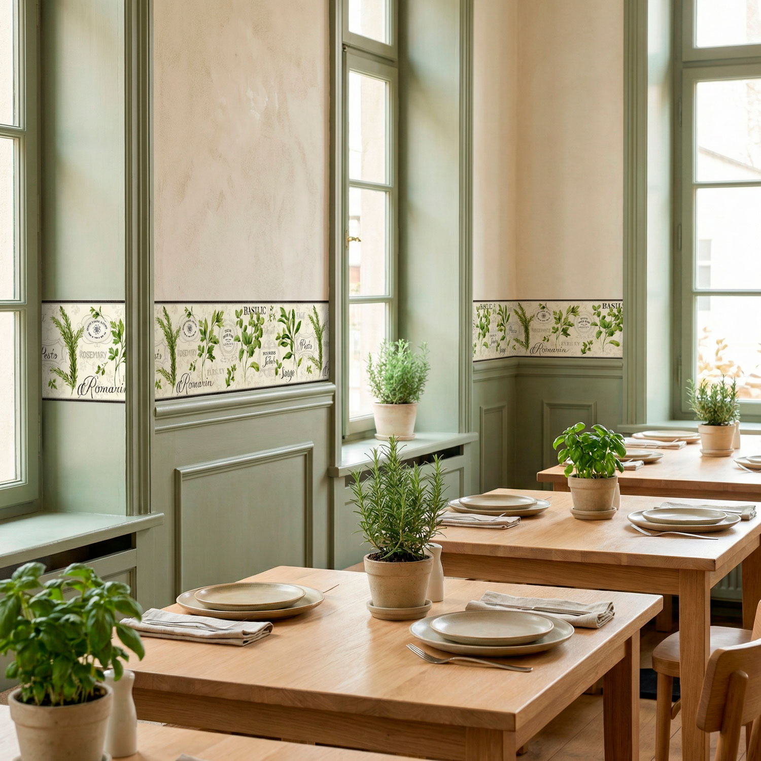 Stickers muraux: Frise murale herbes culinaires