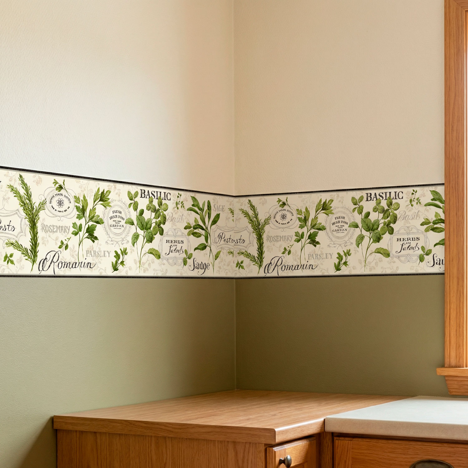 Stickers muraux: Frise murale herbes culinaires