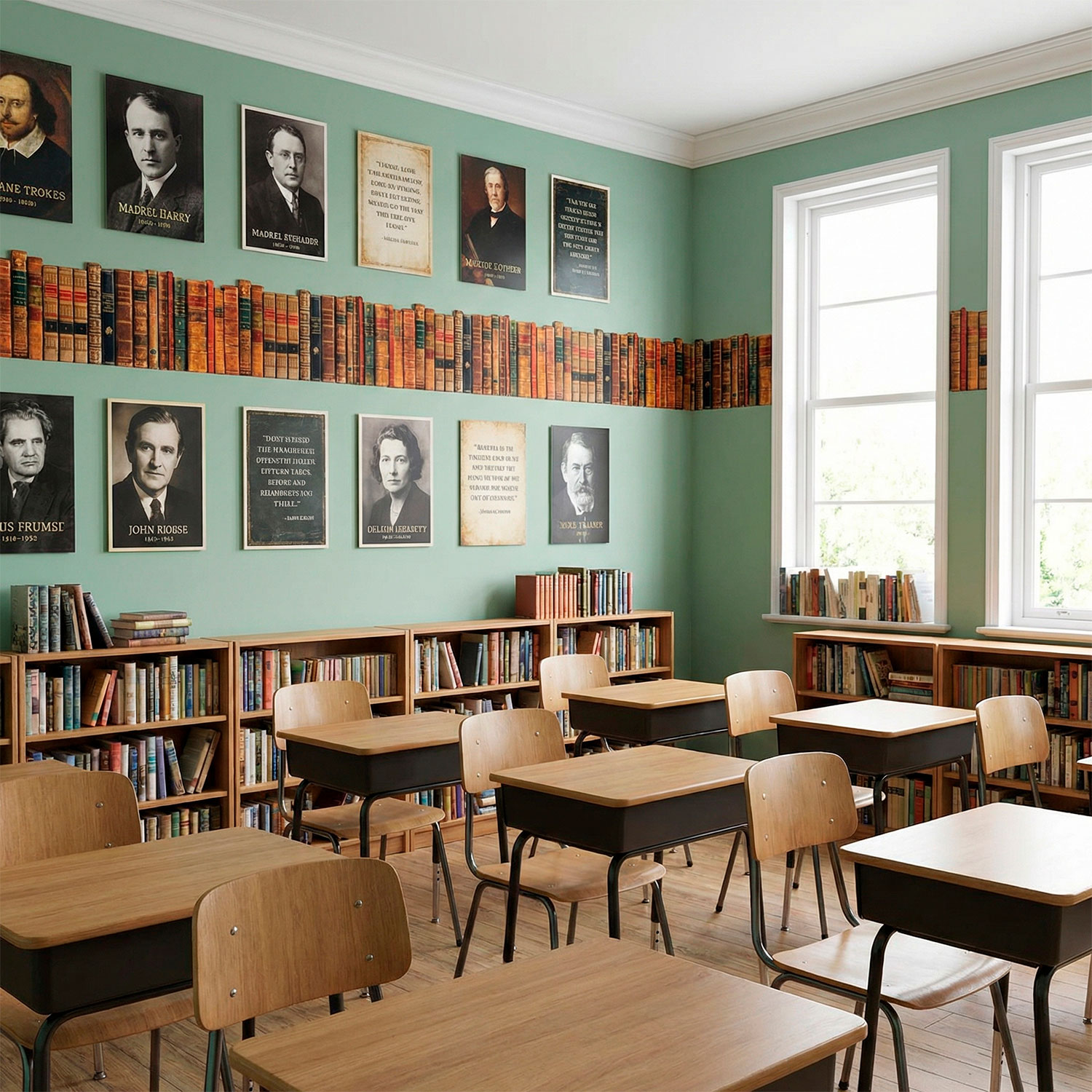 Stickers muraux: Frise murale des livres