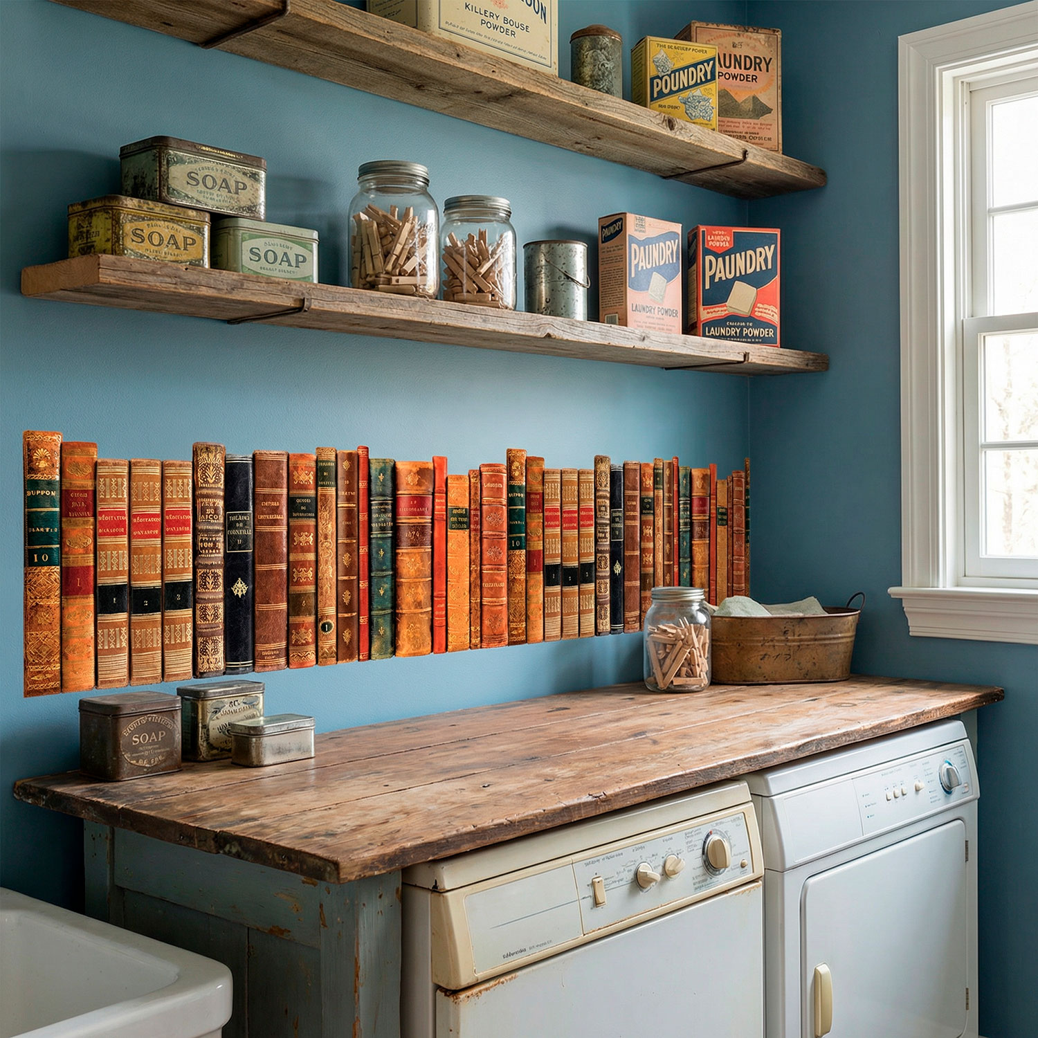 Stickers muraux: Frise murale des livres