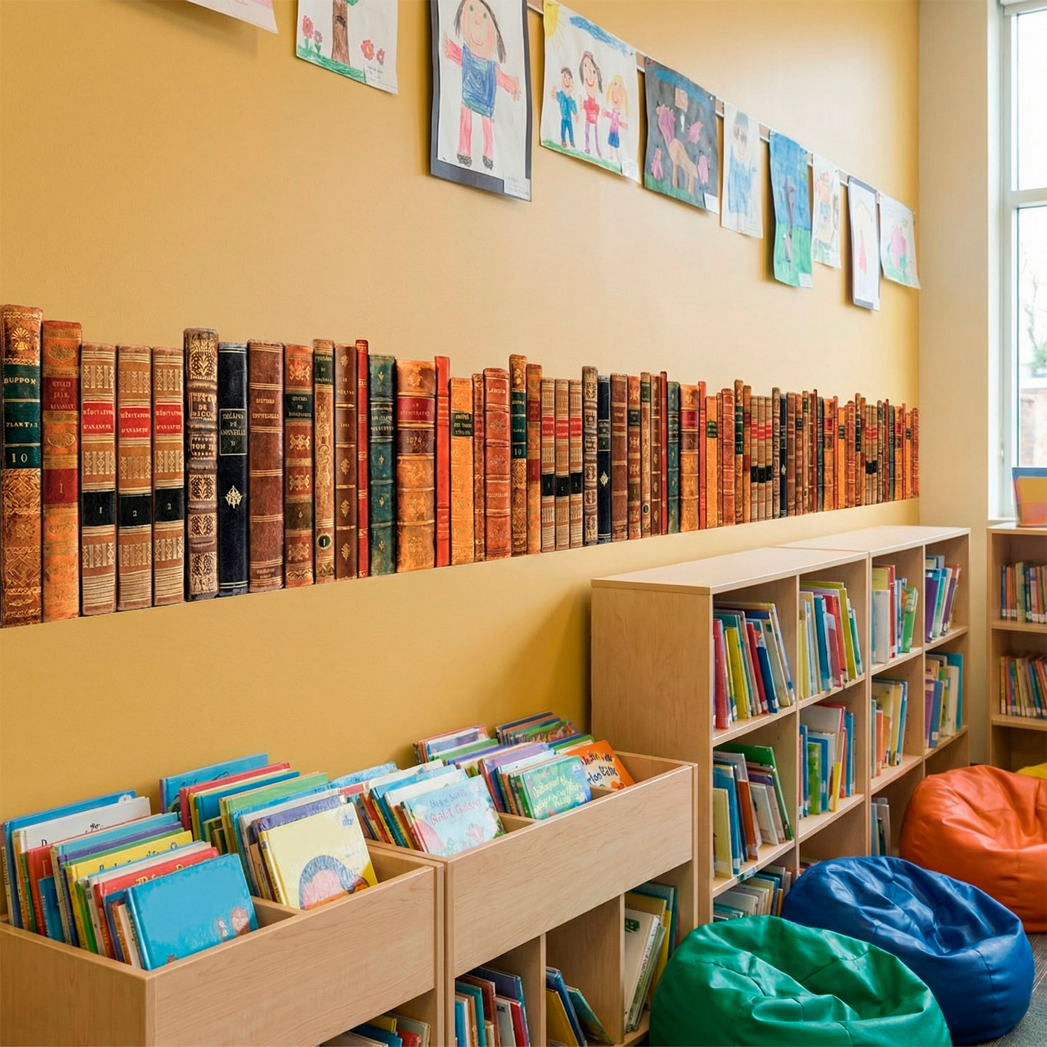 Stickers muraux: Frise murale des livres