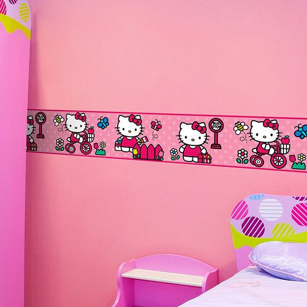 Stickers pour enfants: Frise murale pour enfants Hello Kitty