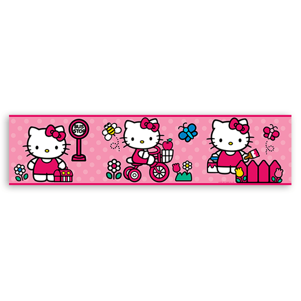 Stickers pour enfants: Frise murale pour enfants Hello Kitty