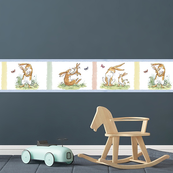 Stickers pour enfants: Frise murale pour enfants Histoire Lapins