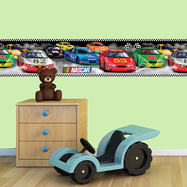 Stickers pour enfants: Frise Murale Nascar