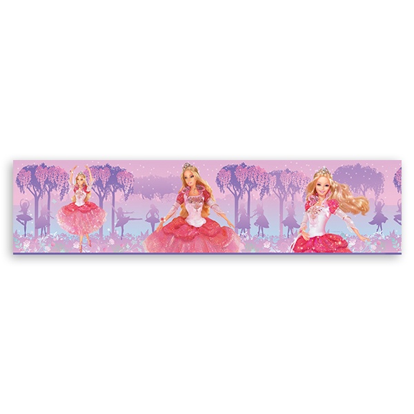 Stickers pour enfants: Frise Murale Barbie princesse 