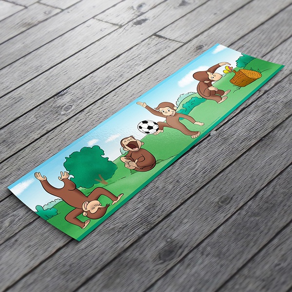 Stickers pour enfants: Frise Murale George le petit curieux