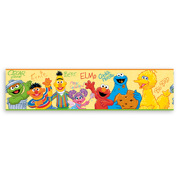 Stickers pour enfants: Frise Murale Rue Sesame