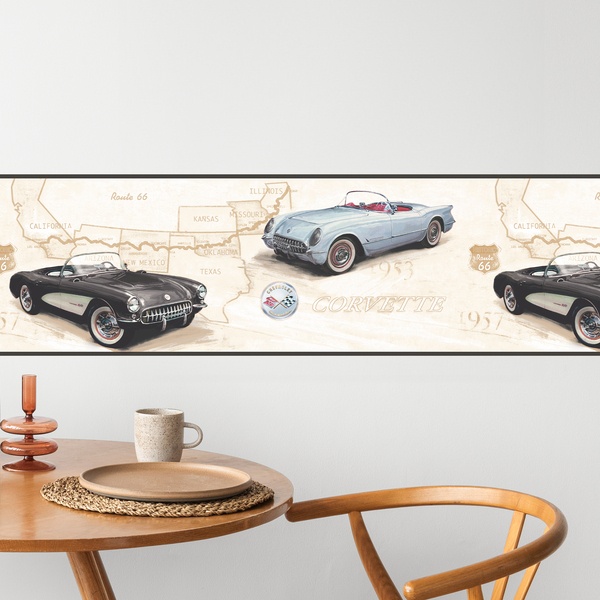 Stickers muraux: Corvette y Route 66