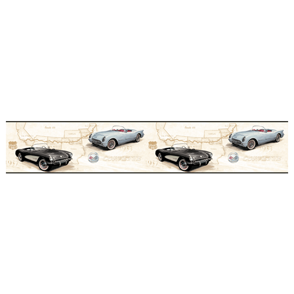 Stickers muraux: Corvette y Route 66