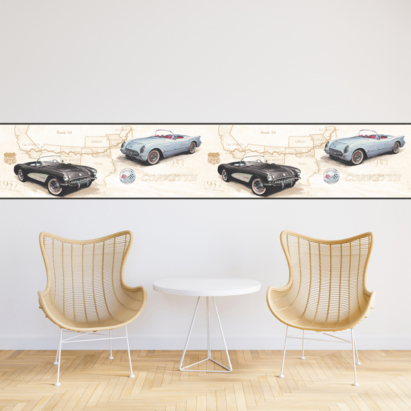 Stickers muraux: Corvette y Route 66