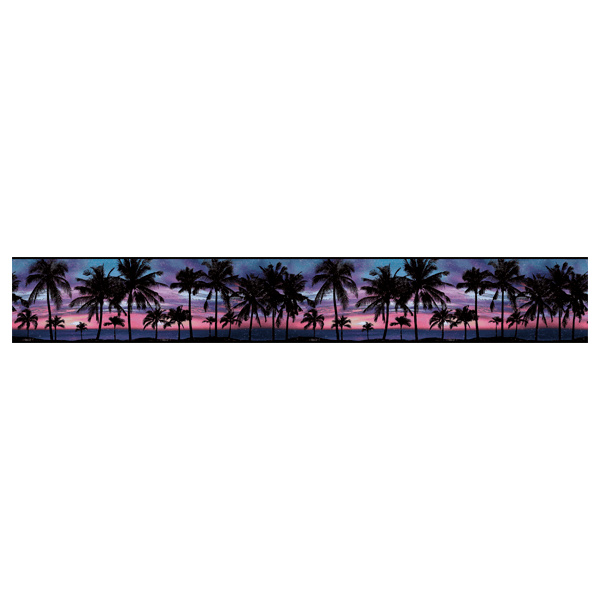 Stickers muraux: Coucher de soleil parmi les palmiers