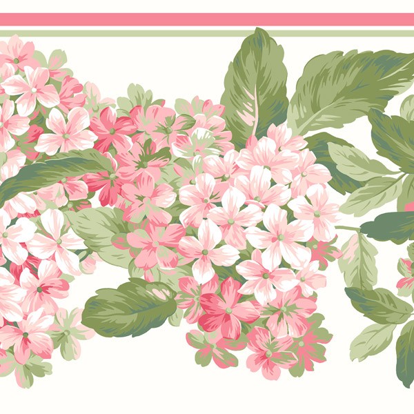 Stickers muraux: Bouquets d'hortensias roses