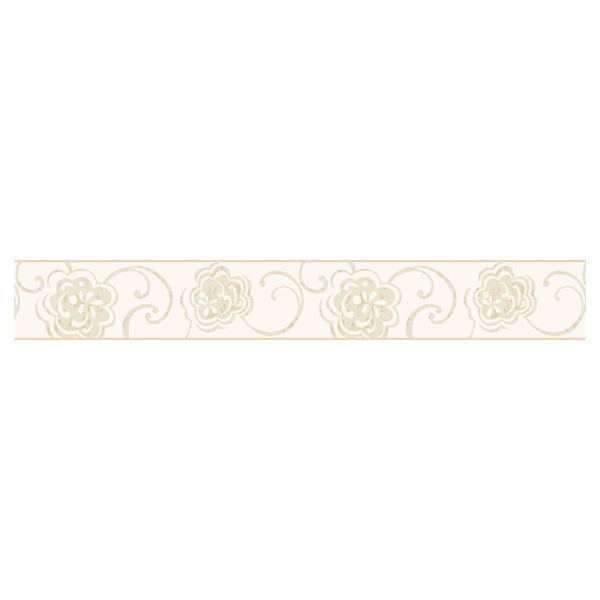 Stickers muraux: Fleurs Ornementales en Crème