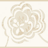 Stickers muraux: Fleurs Ornementales en Crème 3