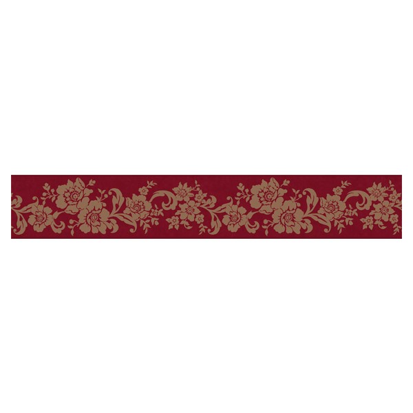 Stickers muraux: Fleurs sur Fond Rouge