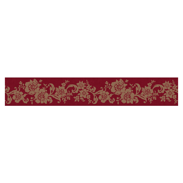 Stickers muraux: Fleurs sur Fond Rouge