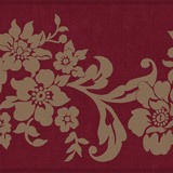 Stickers muraux: Fleurs sur Fond Rouge 3