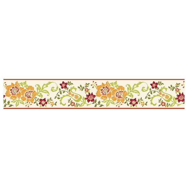 Stickers muraux: Fleurs Rouges et Orange