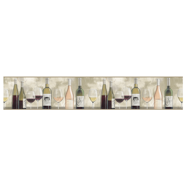 Stickers muraux: Bouteilles de Vin et Verres