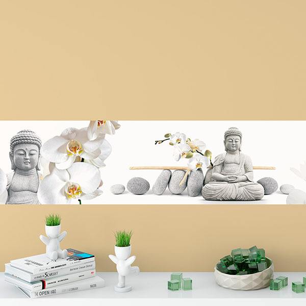 Stickers muraux: Bouddha avec des orchidées