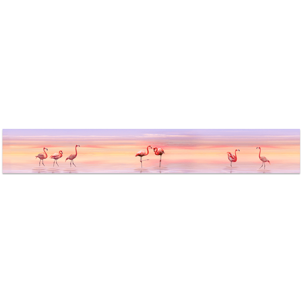 Stickers muraux: Flamants au coucher du soleil
