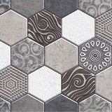 Stickers muraux: Tons gris hexagonaux 3