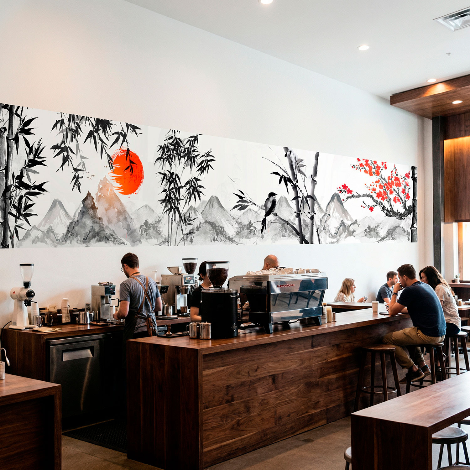 Stickers muraux: Paysage de style japonais