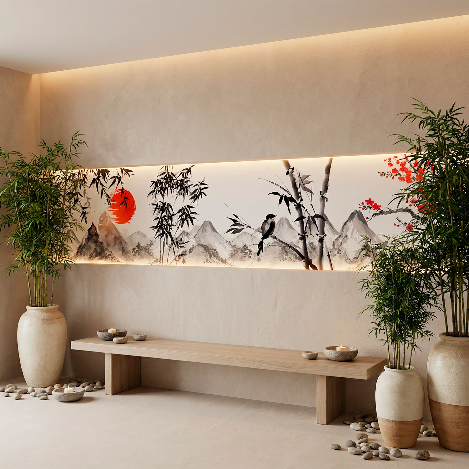 Stickers muraux: Paysage de style japonais