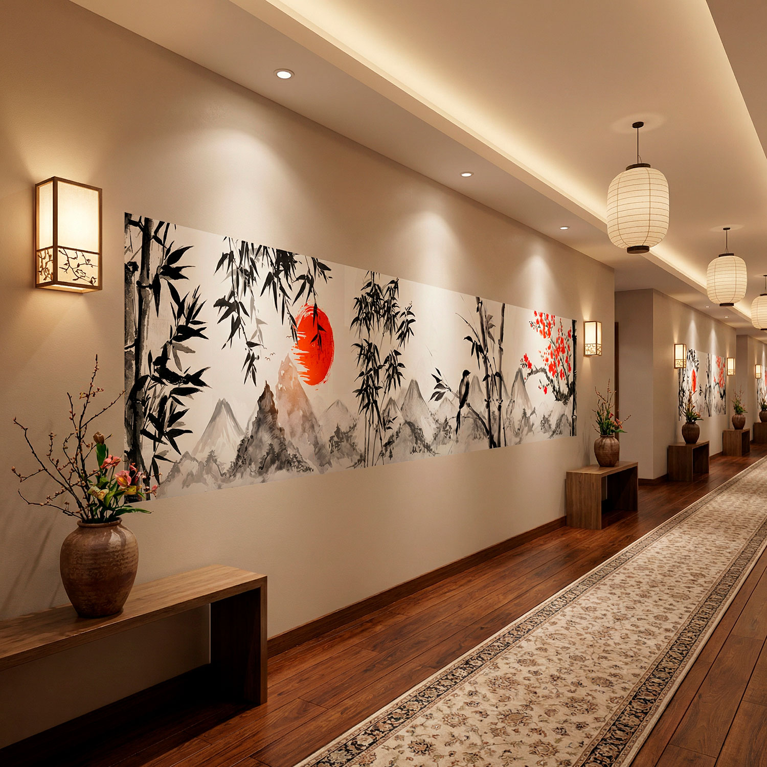 Stickers muraux: Paysage de style japonais