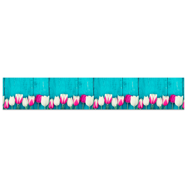 Stickers muraux: Tulipes roses et blanches