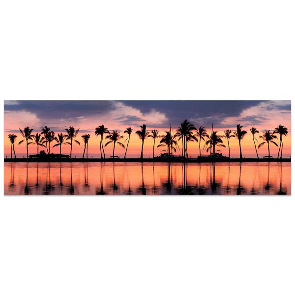 Stickers muraux: Les palmiers au coucher du soleil