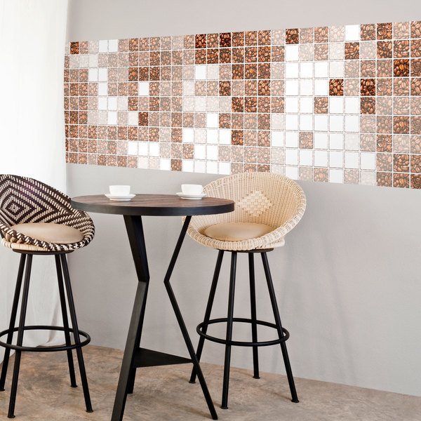 Stickers muraux: Grains de café en mosaïque