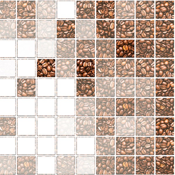 Stickers muraux: Grains de café en mosaïque