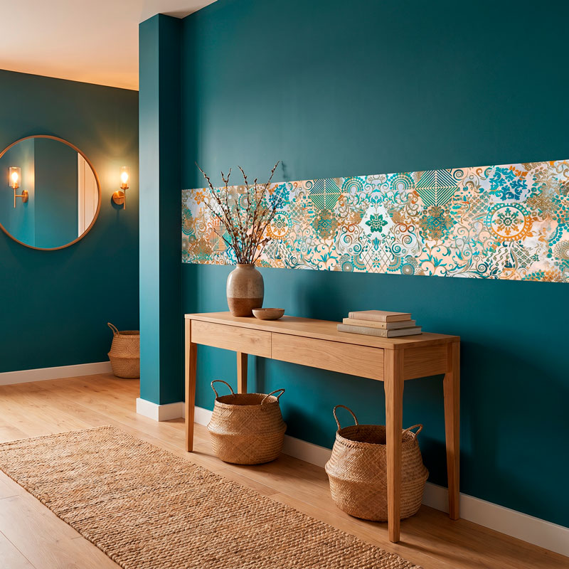 Imprim&eacute; d&eacute;coratif du paon 8/10