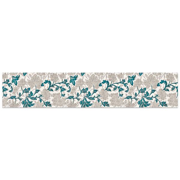 Stickers muraux: Feuillage gris avec tiges turquoises