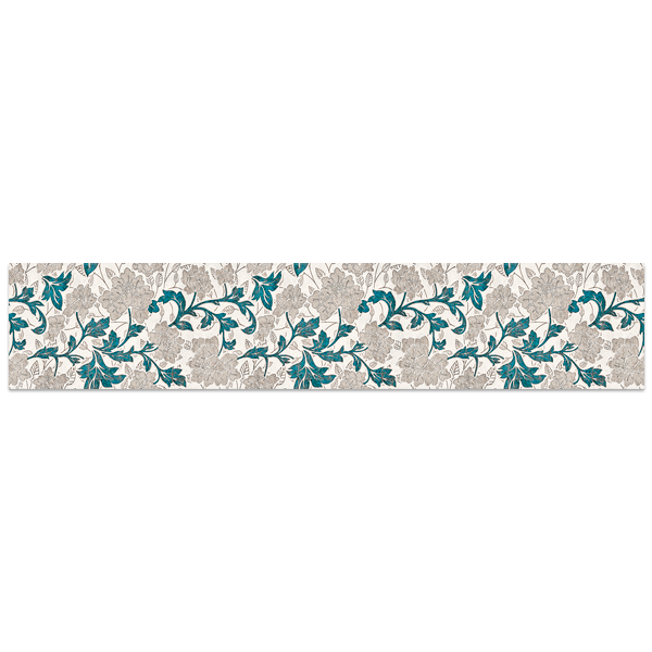 Stickers muraux: Feuillage gris avec tiges turquoises