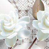 Stickers muraux: Des roses blanches sur des carreaux 3