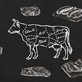 Stickers muraux: Types de viande 3