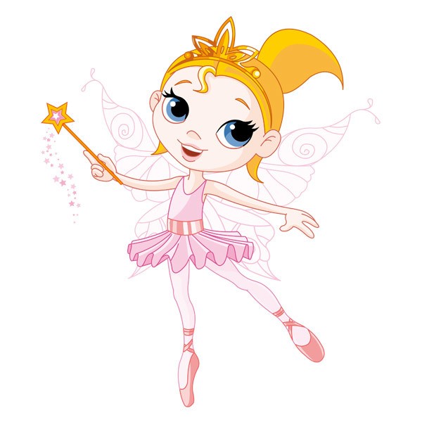 Stickers pour enfants: Fée Danseuse Rose